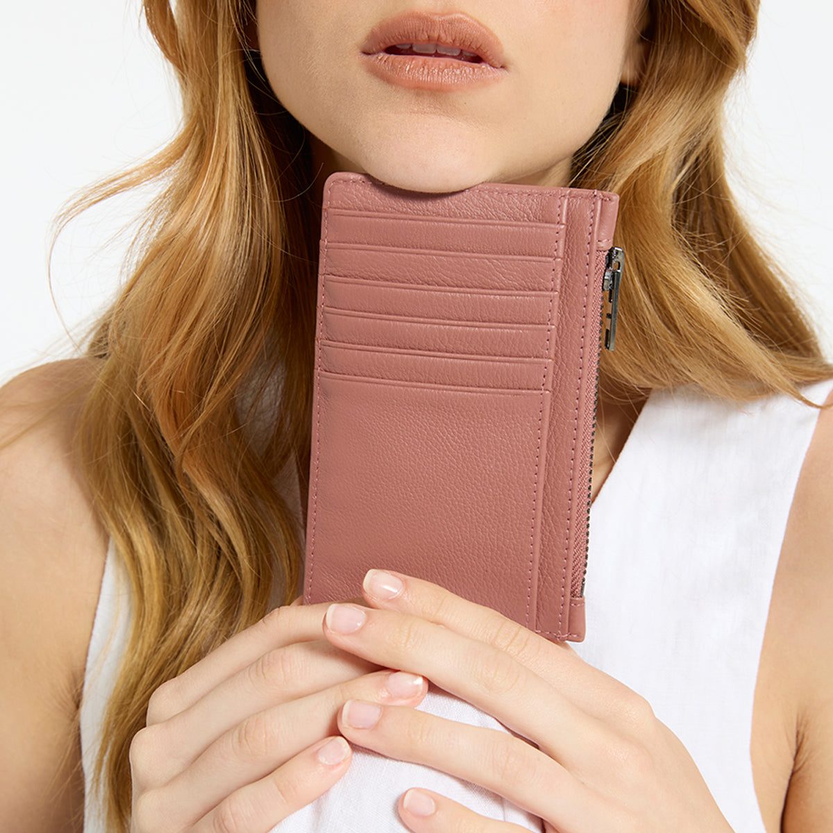 Avoiding Things Women's Dusty Rose Leather Wallet | Status Anxiety®